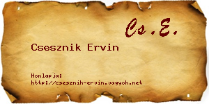 Csesznik Ervin névjegykártya