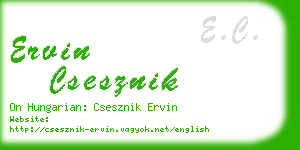 ervin csesznik business card